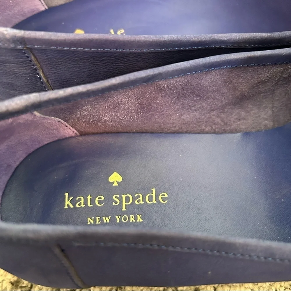 Kate Spade Carima Cobalt Blue Suede Pointed Toe Loafers Size 10